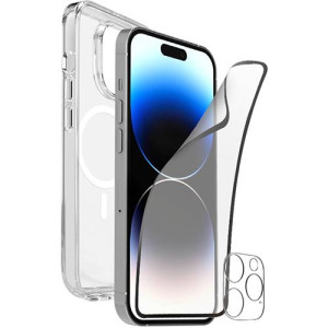 Puro Capa  + Película Protetora de Ecrã + Película Lente Câmara para iPhone 15 Plus - Transparente