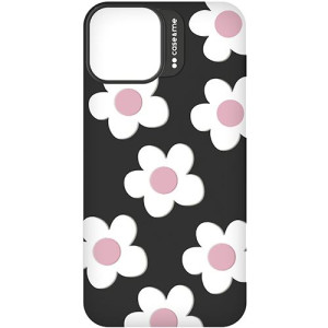 Puro Capa Silicone Case And Me Beyoutiful para iPhone 15 - Preta / Flores 3D