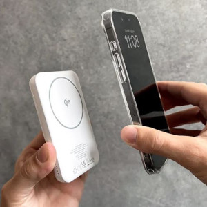 Puro Powerbank com MagSafe  Power Mag Plus 5000mAh 20W + 15W Qi2 - Branco