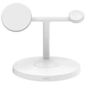 Belkin Base de Carregamento Wireless QI2 3 em 1 com MagSafe  BOOSTâ†‘CHARGE Proâ„¢ - Branca