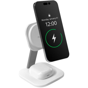 Puro Base de Carregamento Wireless 2 em 1 Qi  15W - Branco