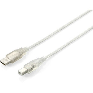 Equip Cabo USB  128653 USB-A para USB-B 2.0 1m - Prata Transparente