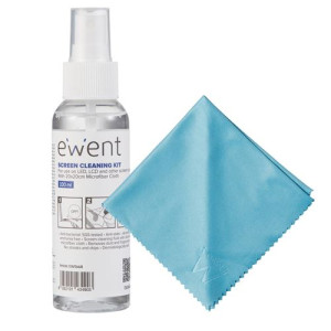 Ewent Kit Limpeza de Ecrãs  EW5668 100ml + Pano de Microfibras 20x20cm