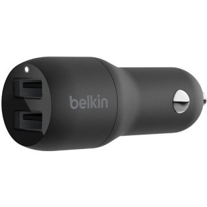 Belkin Carregador Isqueiro Duplo  BOOSTâ†‘CHARGEâ„¢ USB-A de 24 W - Preto