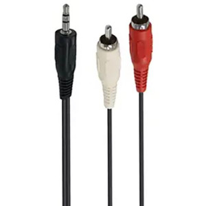 Accsup Cabo Áudio  Jack 3.5mm / 2x RCA - 5m - Preto