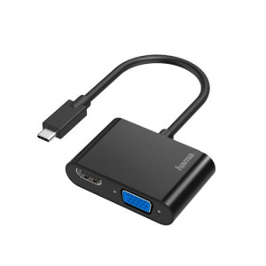 Hama Adaptador  USB-C - VGA /  HDMI Ultra-HD 4K Preto