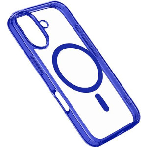 Capa Cellular Line Iconic Mag para iPhone 16 / Transparente & Azul