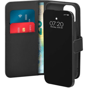 Puro Capa Wallet  BookWallet Stand para iPhone 17e / 16e - Preta