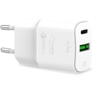 Puro Carregador USB/USB-C  20W - Branco