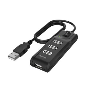 Hama HUB USB 2.0  4 Portas c/ On/Off Preto (200118)