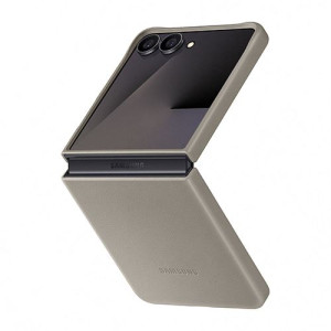 Samsung Capa Vegana  para Z Flip7 - Cinza
