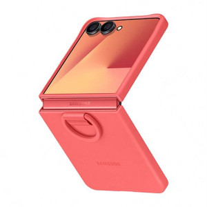 Samsung Capa Silicone com Anel  para Z Flip7 - Vermelho
