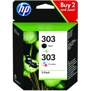 HP Pack Tinteiro Preto 303 + Tricolor -  Elegível para o  Instant Ink