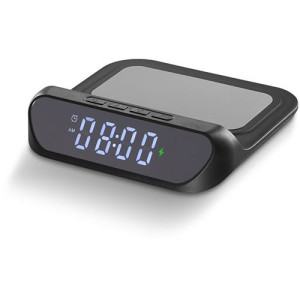 Cellular line Carregador Wireless Cellularline com Relógio e Função de Alarme - Preto