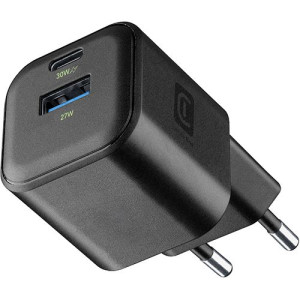 Cellular line Carregador GaN USB+USB-C 30W Cellularline - Preto