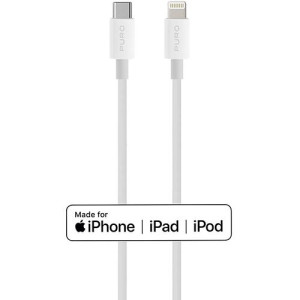 Puro Cabo Plano  MFI USB-C para Lightning 1m - Branco