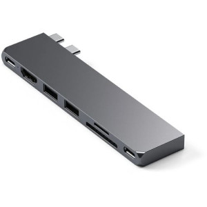 Satechi Adaptador Dual USB-C HUB  Pro Hub Slim ST-HUCPHSM - Space Grey