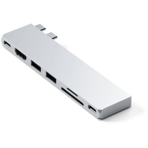 Satechi Adaptador Dual USB-C HUB  Pro Hub Slim ST-HUCPHSS - Silver