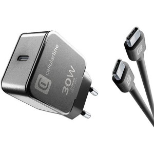 Cellular line Carregador USB-C Cellularline - 30W - Preto