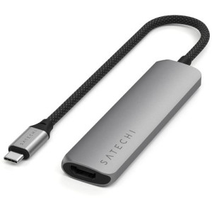 Satechi Hub Adaptador 4-em-1 USB-C Slim Multiportas  ST-P4SM