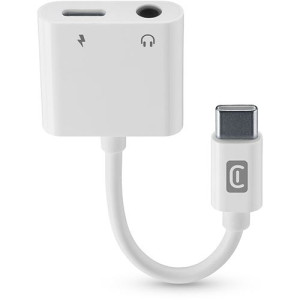 Splitter Cellular Line Call + Sound USB-C para Lightning / Jack 3.5mm - Branco