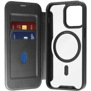 Puro Capa Wallet  Bookmag para iPhone 16 Pro- Preta