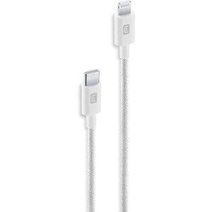 Cabo Entrançado MFI Cellular Line Power USB-C para Lightning 1.5m - Branco