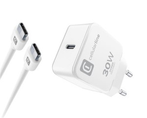 Cellular line Carregador + Cabo USB-C Cellularline Power 30W - Branco
