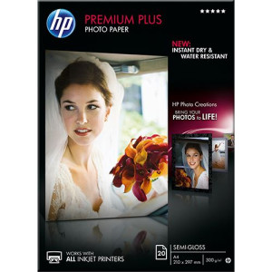 HP Papel Fotográfico Semi-Brilhante  Premium Plus - 20 Folhas  A4 - CR673A