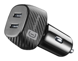 Carregador de Isqueiro Cellular Line 2 x USB-C - 40W - Preto