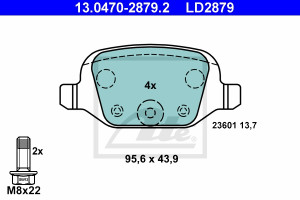 Ate Bremsensatz, Scheibenbremse Bremsensatz-Hinterachse Standard Disc / Ceramic Ijzjsgltb2 Hinterachse Voll 240mm 11mm Für Ford Fiat Citroën