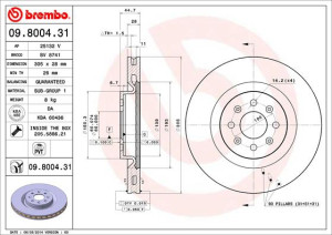 Brembo Bremsensatz, Scheibenbremse Bremsensatz-Vorn Und Hinten Sg00000efw Hinterachse Innenbelüftet 264mm 28mm Für Opel Fiat Abarth Alfa Romeo Vauxhal