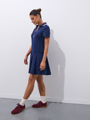 Mohito - Sukienka mini z kołnierzykiem polo - granatowy -