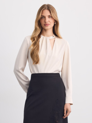 Mohito - Blusa con detalle decorativo - crema - 36