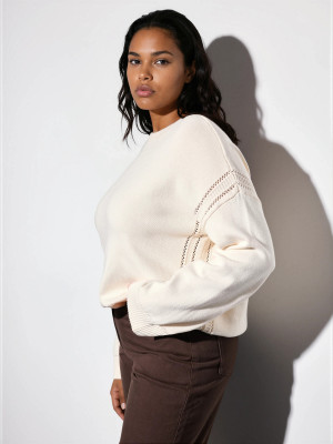 Mohito - Basic-Pullover - Creme - XXL
