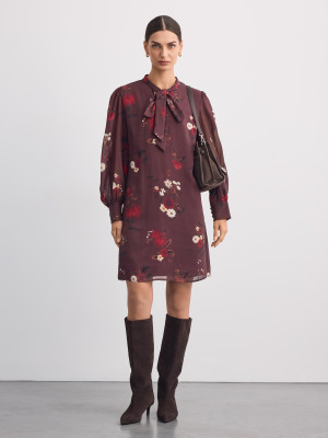 Mohito - Vestido mini de flores con nudo - maroon - 32