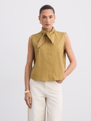 Mohito - Blusa con allacciatura sul collo - verde oliva - 32