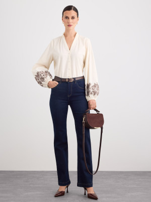 Mohito - Blusa con manga abullonada - crema - 32
