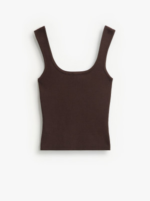 Mohito - Figurbetontes Top - Dunkelbraun - XL