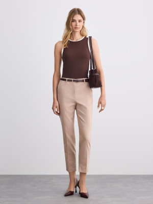 Mohito - Pantaloni a sigaretta con cintura - beige - 34