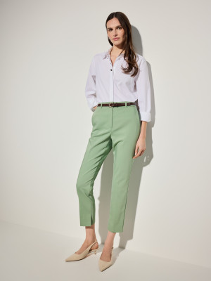 Mohito - Zigarettenhose mit Gürtel - Olivgrün - 36