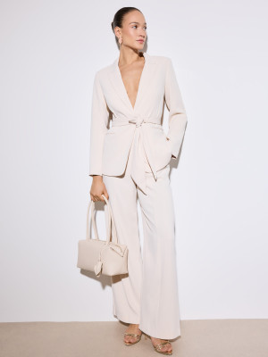 Mohito - Spodnie wide leg - kremowy -