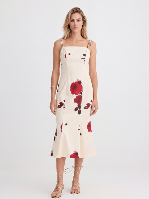Mohito - Figurbetontes Midikleid - Weiß - 36