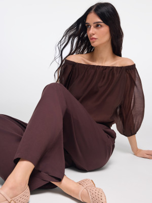 Mohito - Blusa a spalle scoperte - marrone scuro - 38