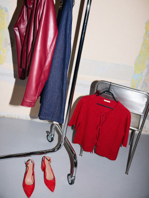 Mohito - Pullover mit Bindedetail - Rot - M