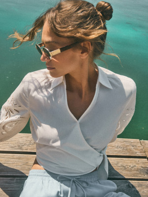 Mohito - Bluse Aus Baumwolle - Creme - 32