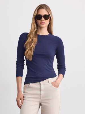 Mohito - Blusa de manga larga de punto acanalado - steel blue - L