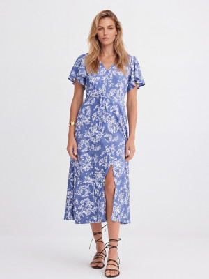 Mohito - Abito midi con spacco - azzurro - M