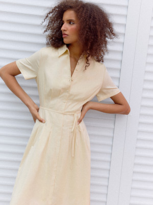 Mohito - Midi-Hemdkleid - Hellgelb - 34