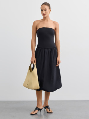 Mohito - Maxi abito in cotone - nero - 36